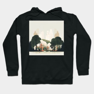 Central Park New York Illustration Hoodie